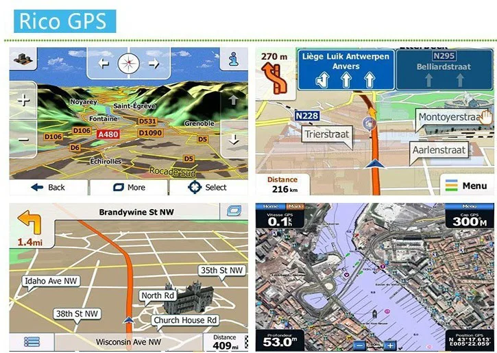 7 дюймов HD сенсорный экран автомобильный gps навигатор 256 м 8 Гб спутниковый навигатор FM передатчик волнистый последние бесплатные карты