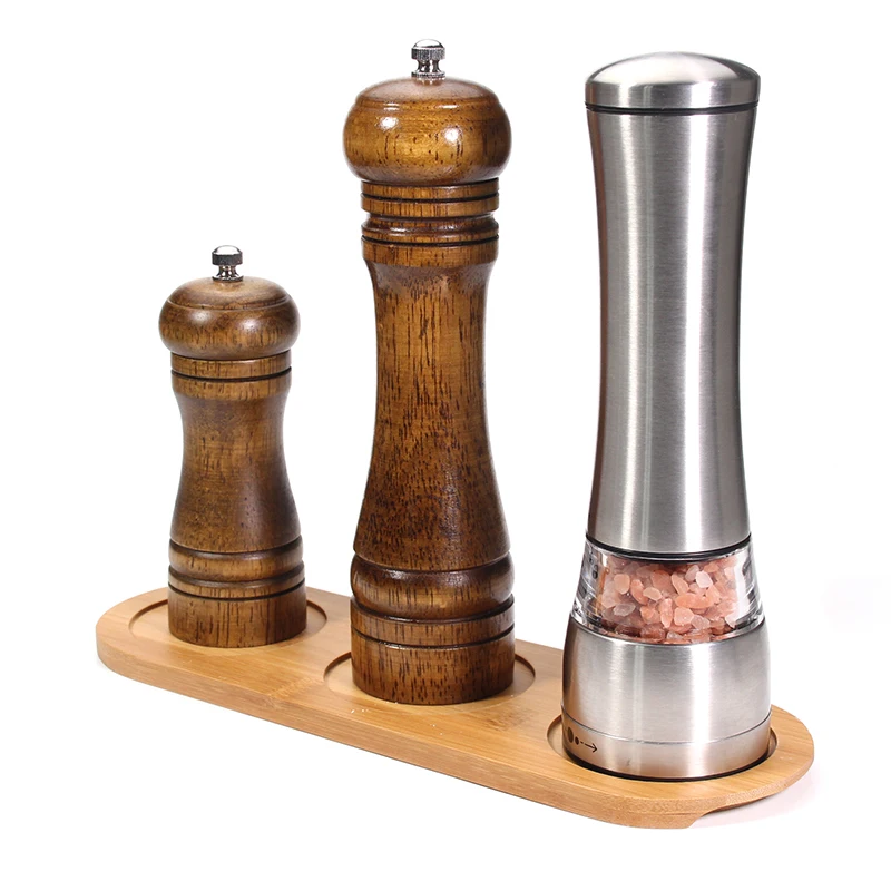 Leeseph Salt and Pepper Mill Tray, Bamboo Tray Pepper Mill Tray, Kitchen Tools Accessories for Home 6