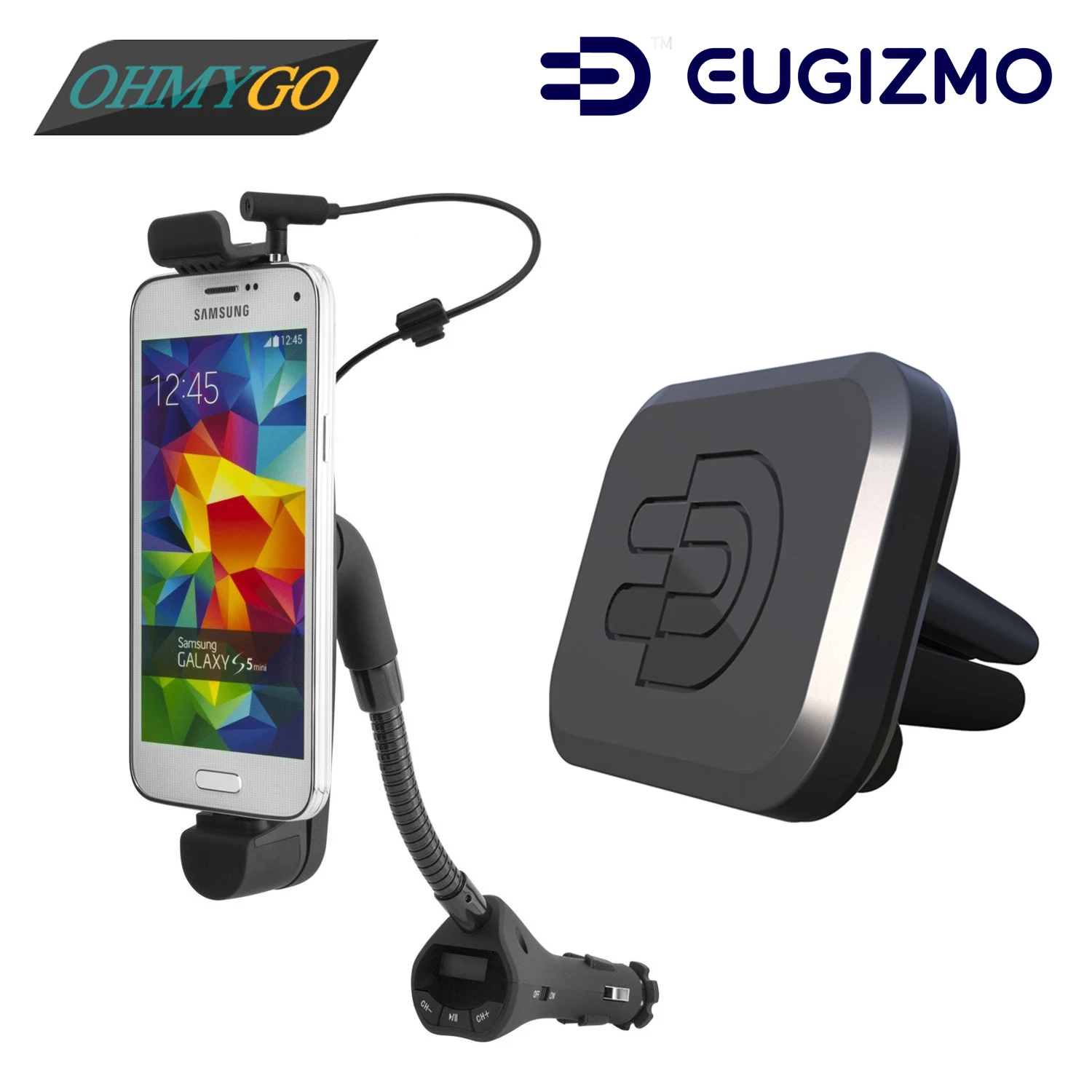 Car FM Transmitter Phone Holder Stand with USB Charger +Car