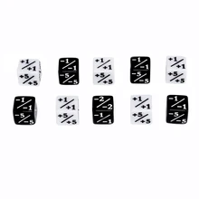 10x White & Black Dice Counters 5 Positive +1/+1 & 5 Negative -1/-1 For Magic Games The Gathering Party Table Interesting Dices