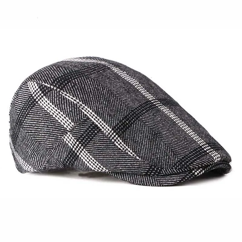 Фибоначчи осень зима мода французский плед берет шапки для мужчин хлопок плоский верх плюща Newsboy шапки