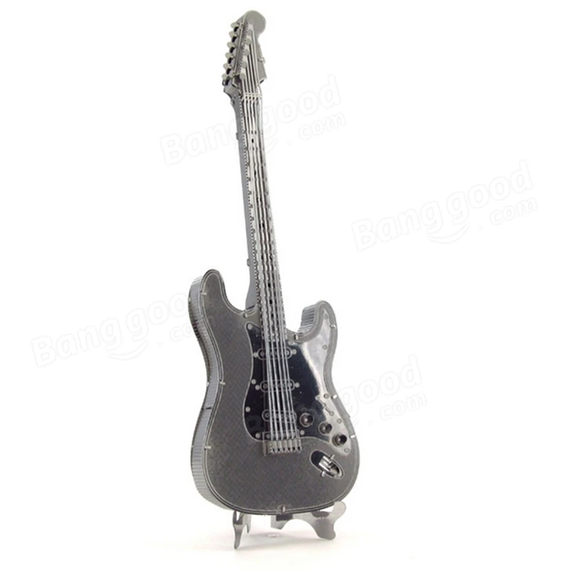 Aipin DIY 3D Puzzle Stainless Steel Assembled Model Ernest Aguila Silver Color Model Guitar Toys Best