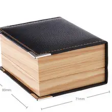 50 шт./партия, высокое качество, коробочки для запонок из искусственной кожи с деревянным зерном, коробка для хранения с манжетами и кнопками, упаковка для переноски, подарочная коробка