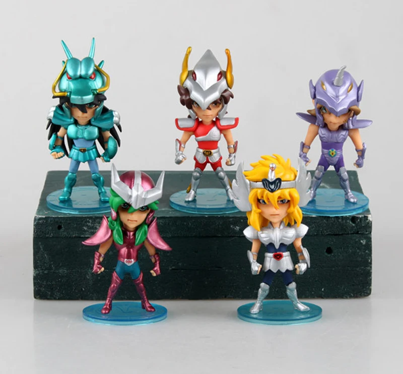 Hot NEW 10cm 5pcs set Q version Saint Seiya PVC Action Figure toys Christmas gift