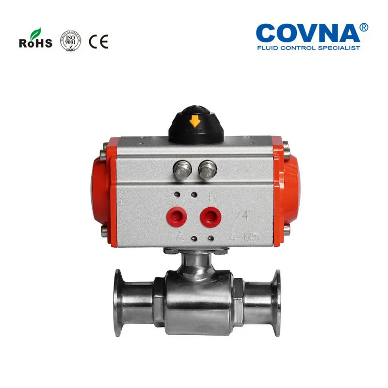 DN15 санитарно-2 способа пневматический шарик клапан SS304 воздуха Управление санитарный клапан