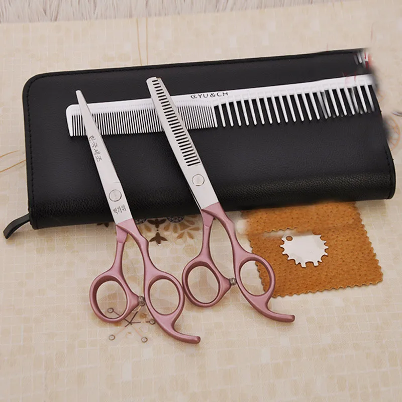 

6inch Professional Pink Straight Thinning Scissor Creative Shears Dog Pet Grooming Scissors Animal Haircut Supplier Instruments