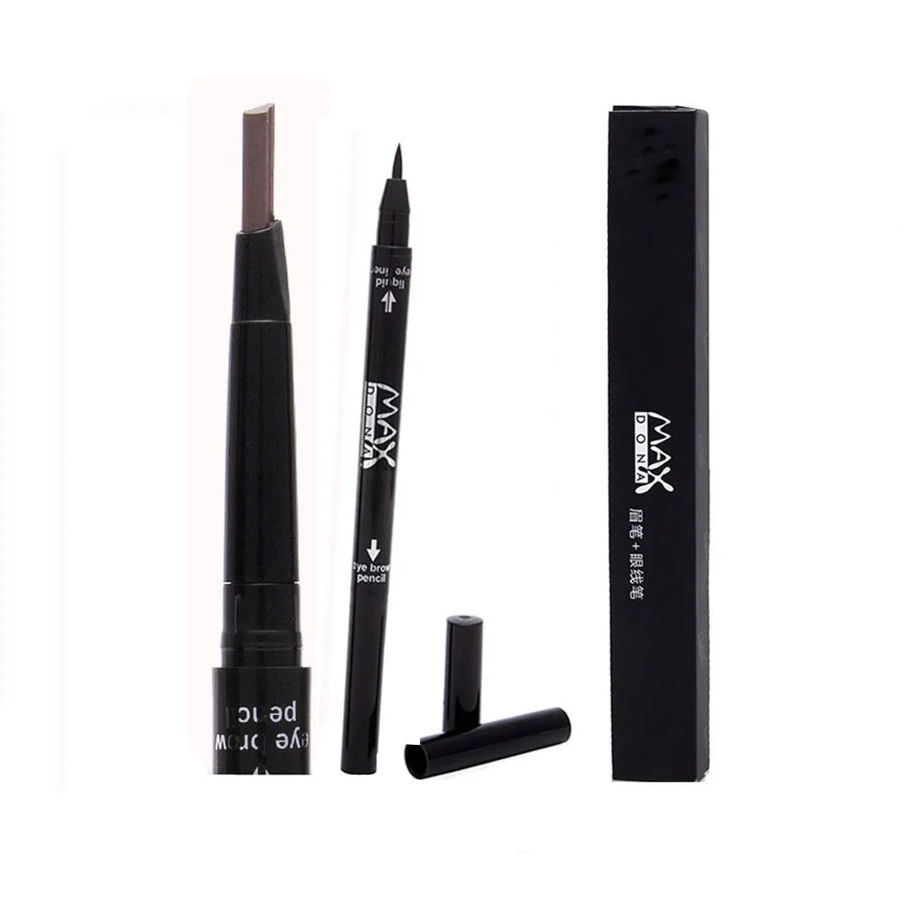 Женская Мода 2 в 1 Стиль Водонепроницаемый долговечностью Eye Liner бровей Eye Brow Pencil Лидер продаж