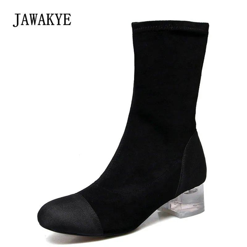 ankle boot with clear heel