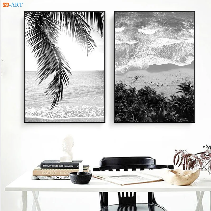 

Nature Poster Beach Print Landscape Canvas Painting Palm Tree Tropical Wall Art Pictures Coastal Art Nordic Decoration Home