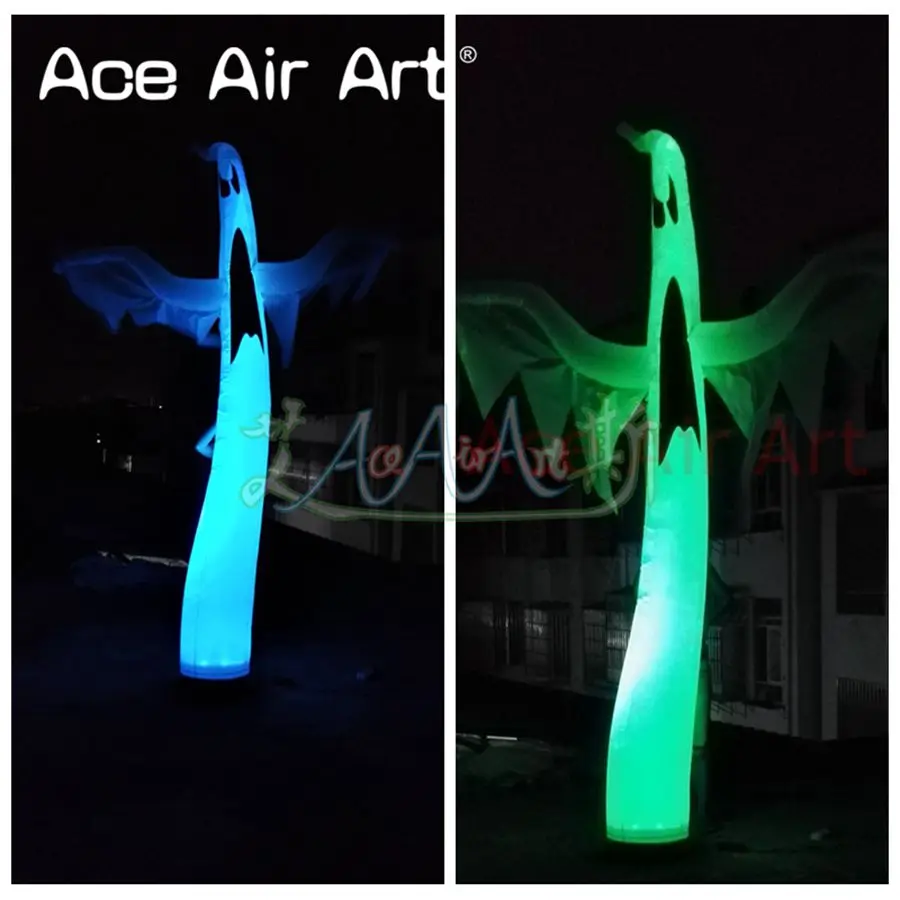  Portable Halloween yard led decoration inflatable ghost replica with base of 4 wheels and air blowe
