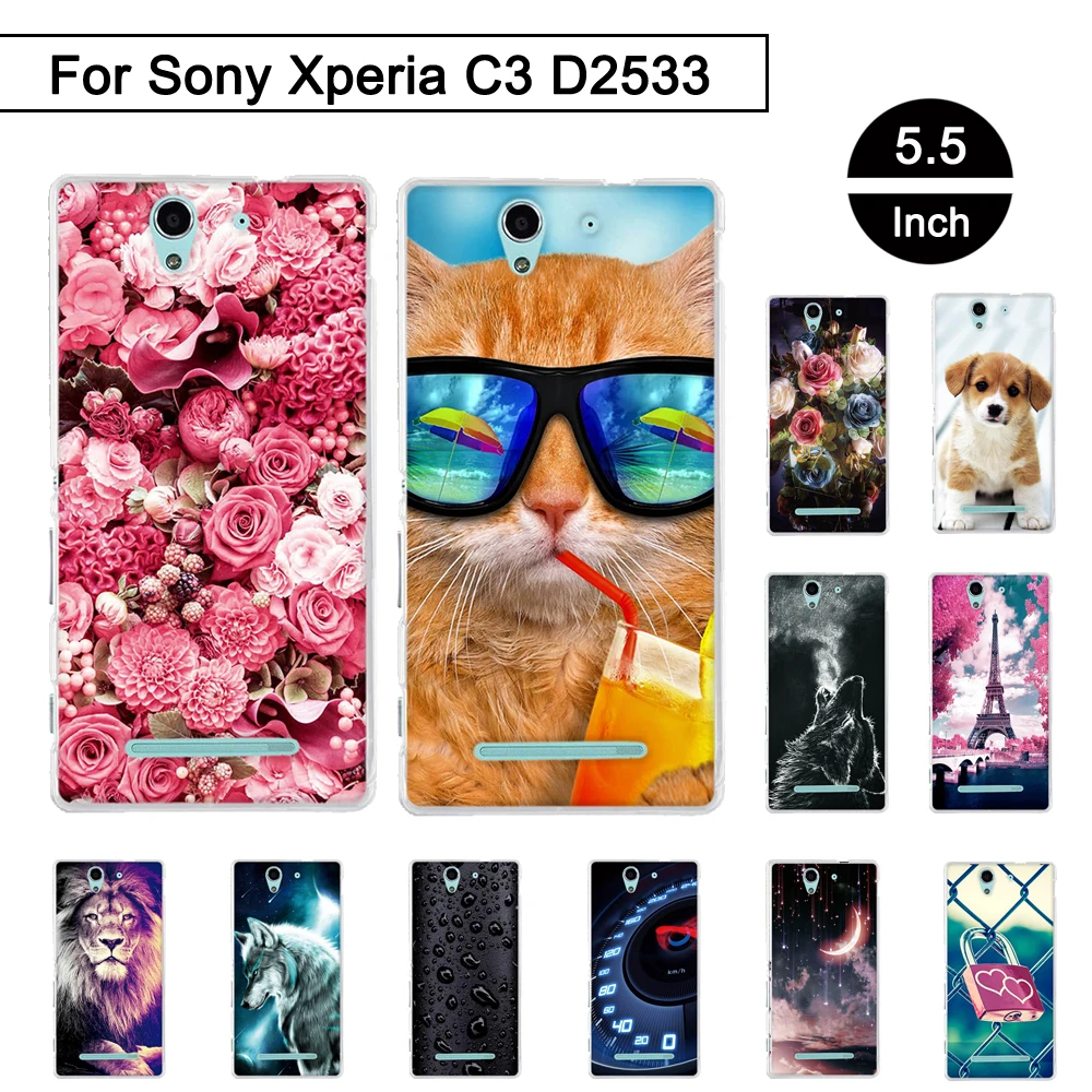 Чехол для Sony Xperia C3 D2533 5 дюймов мягкий TPU чехол C 3 чехлы c3 | Мобильные телефоны и