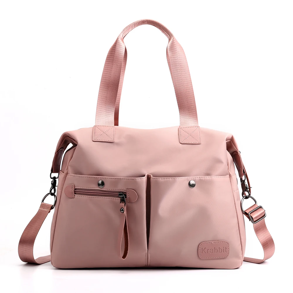 Водонепроницаемая нейлоновая спортивная сумка для фитнеса женская сумка дамская багажная дорожная сумка с ремнем через плечо спортивная сумка Blaso для обуви Gymtas - Цвет: Розовый