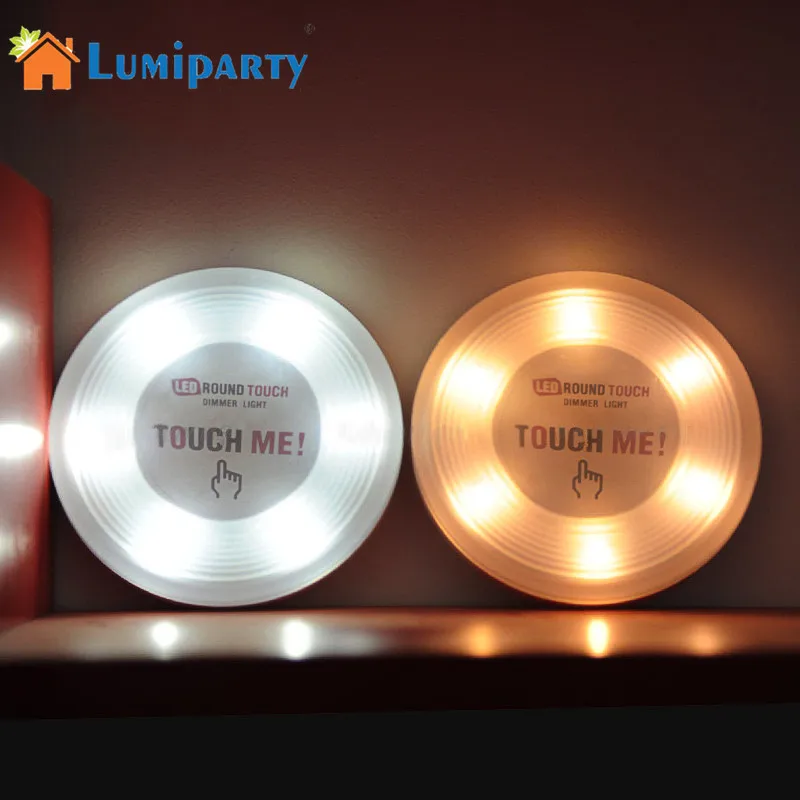 

LumiParty Smart 6-LED Super Bright Touch Sensor Dimmable Touch Light Battery Operated LED Tap Lamp NightLight for Closets