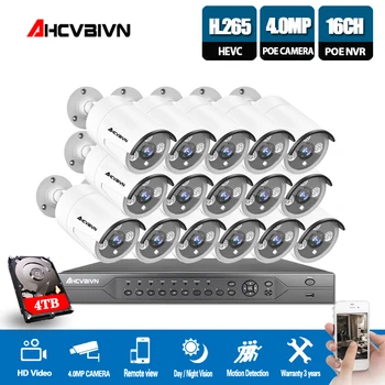

5MP NVR H.265 16CH CCTV System Security Surveillance Kit 3 Large IR LED Night Vision Outdoor Waterproof Network Cam POE System