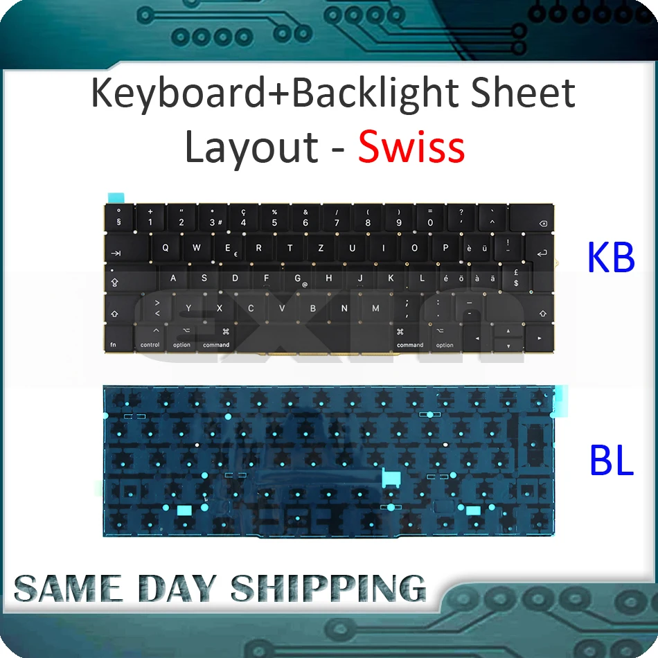

New for MacBook Pro 13.3" Retina A1706 Switzerland Swiss Keyboard w/ Backlight Backlit 2016 2017 MLH12 MPXV2 EMC3071 EMC3163