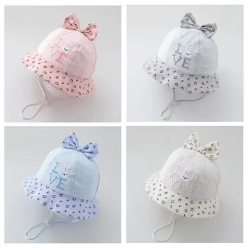 

2019 New Spring And Summer Cute Baby Sun Hat Kids Cartoon Hat Sun Protection Bucket with Chin Strap Beach Hat Fsherman Hat