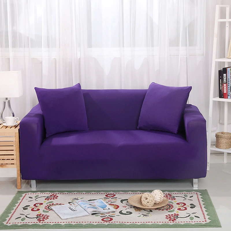 

PORSIA 6 Colors Slipcover Solid Sofa Cover Towel 1/2/3/4-Seater Furniture Protector Cover 100% Polyester Sofa Cover