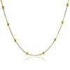 Collier en chaîne en perles d'or pur, chaîne de 2MM, GP en or 24 carats avec colliers de boules de 45cm de long, prix de vente en gros ► Photo 2/3