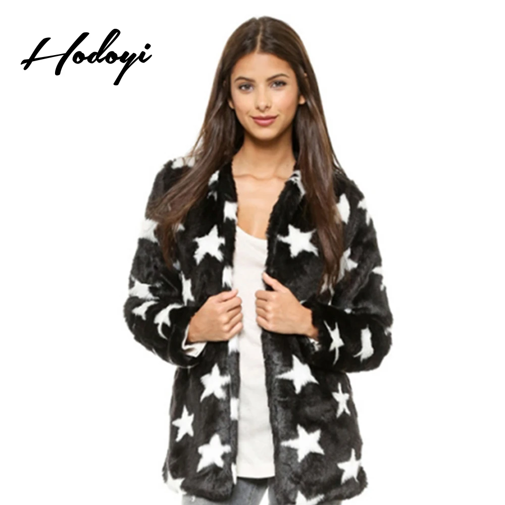 Buy Hodoyi Women Coats Winter Long Sleeve Black White