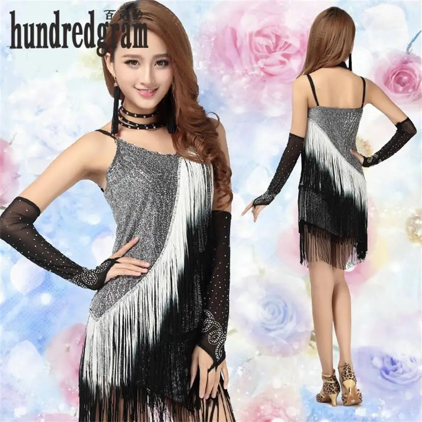 

The new Latin dance clothes by hand S-type diamond tassel color performance between Sling-dod494