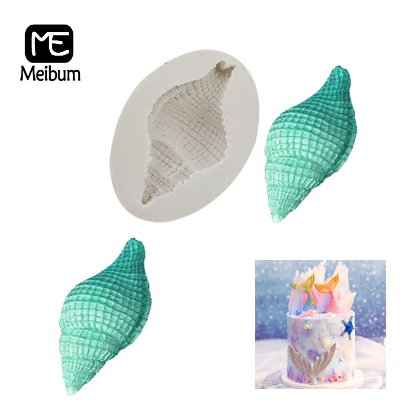 

Meibum Ocean Shellfish Theme Silicone Sea Conch Mold DIY Cake Pastry Decorating Mould Fondant Chocolate Pan Party Baking Tools