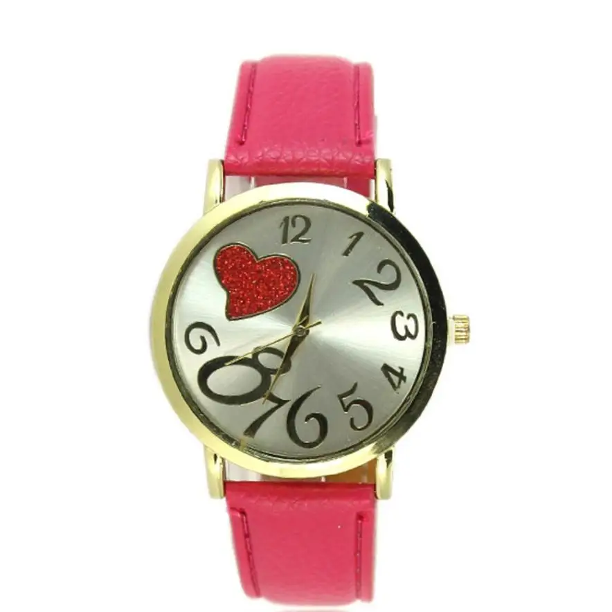 Fashion Women's Watch British Flag Pattern Leather Band Analog Quartz