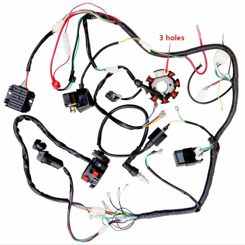 MYMOTOR полный комплект жгутов провода жгута электрика катушка обмотки статора CDI для 150cc-300cc ATV QUAD 4 четыре транспортных средств Go Kart грязи