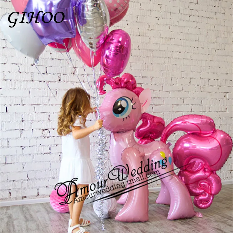 

1PC 100*97CM Pink Little Horse Pony Foil Balloons Helium Balloon Kids Toys Wedding Birthday Animal Unicorn Party Decor Supplies