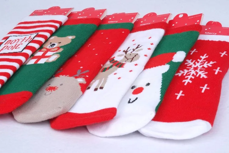 Хлопковые носки для малышей от 0 до 24 месяцев носки для маленьких девочек с рождественским дизайном повседневные рождественские носки для маленьких мальчиков с героями мультфильмов 6 стилей