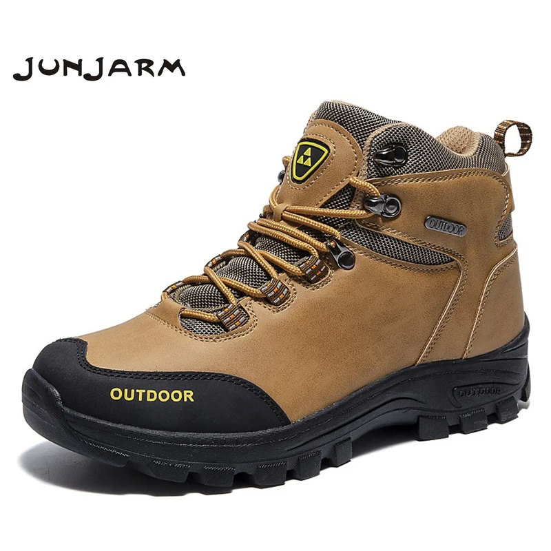 

JUNJARM Outdoor Boots Men Shoes Male Adult Casual Ankle Rubber Anti-Skidding Boots Men Work Safety Shoes Footwear Sneakers 39-46