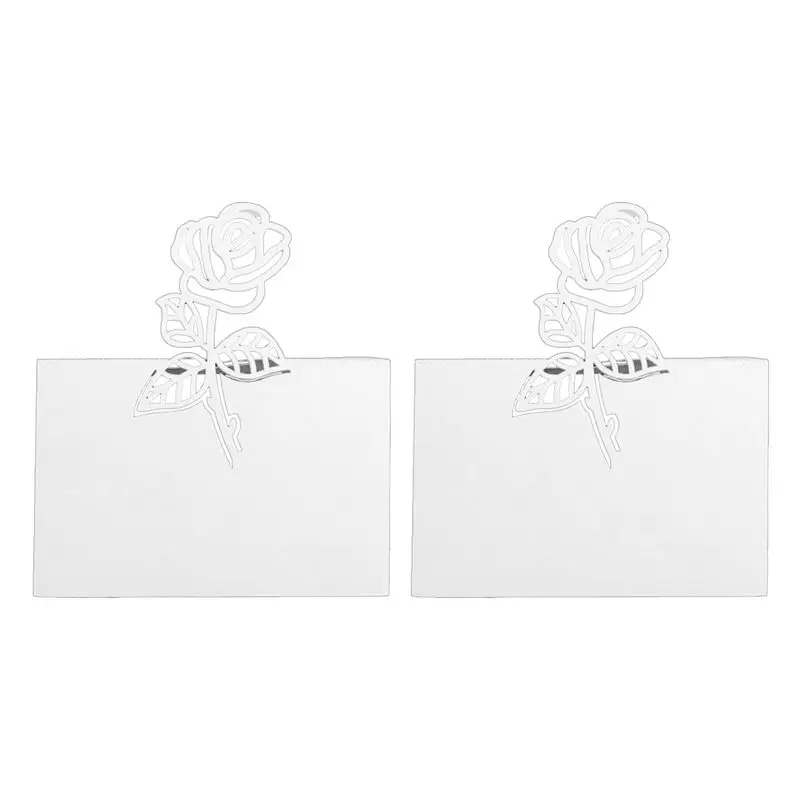 

50x Wedding Party Table Name Place Cards, Rose Number Name Card, Wine Glass Cards for Wedding and Chrismas Party Decoration