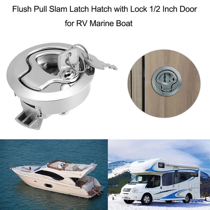 

Flush Pull Slam Latch Hatch With Lock 1/2 Inch Door For RV Marine Boat Suitable For Replacement For Southco M1-43