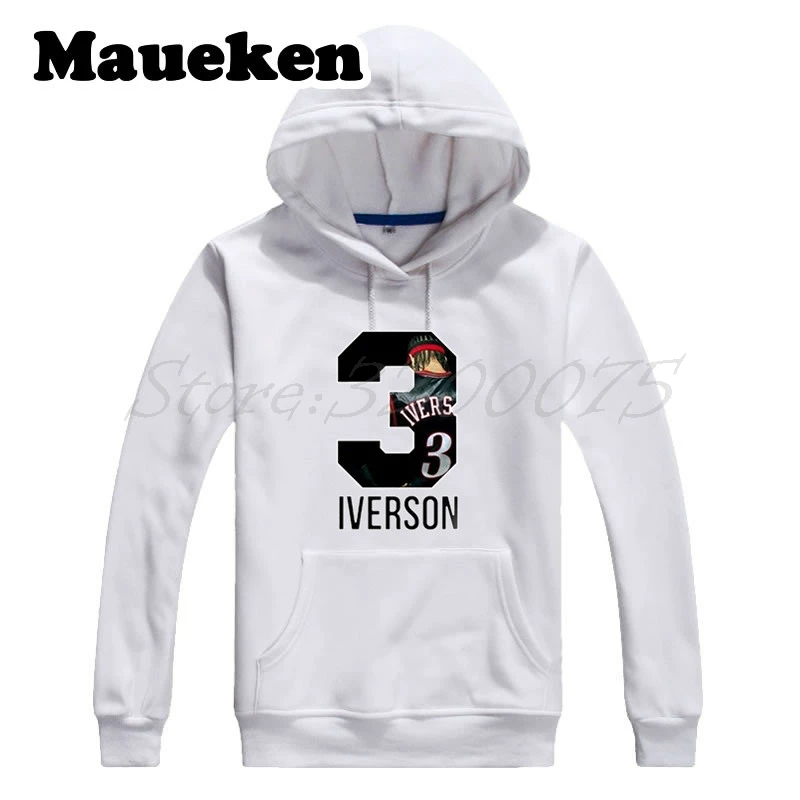 Мужские толстовки с капюшоном The Answer Allen Iverson 3 Philadelphia легендарные на осень и зиму