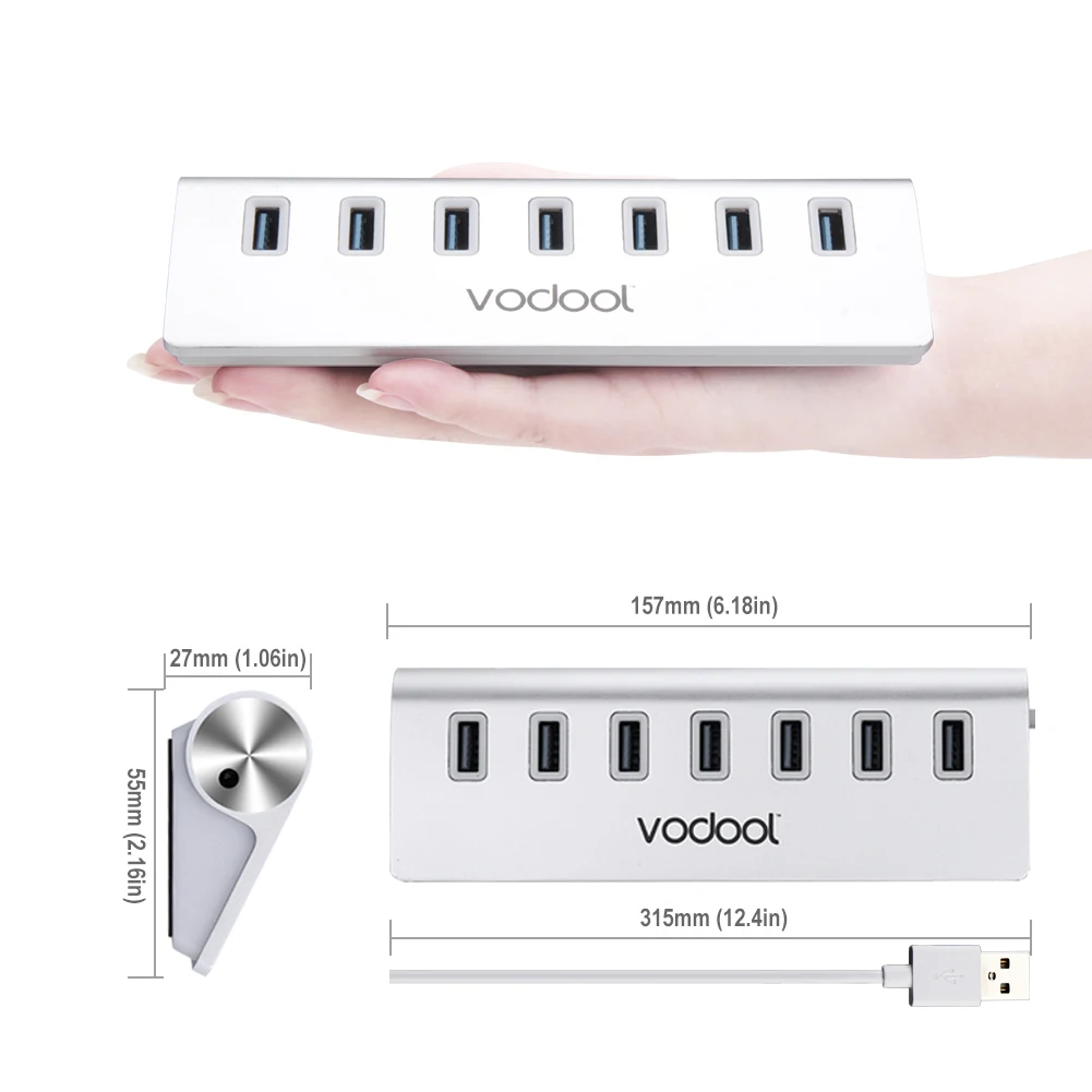 USB 3.0 HUBs Super fast Speed 5Gbps 7 Ports USB Splitter usb charger for Win 10 laptop PC Computer Peripherals
