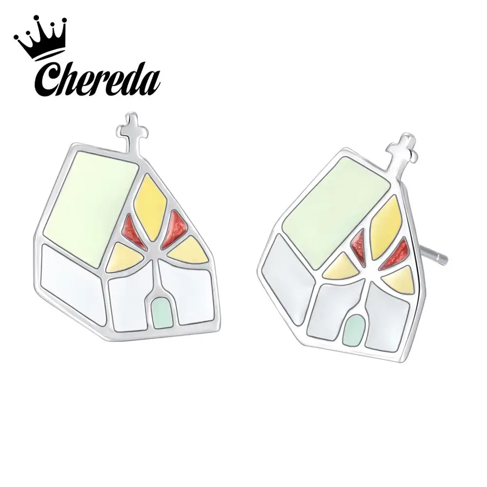 

Chereda 2019 Origami Drop Glaze Stud Earring Altman Hero Women Men Cute Earrings Party Gifts pendientes hombre