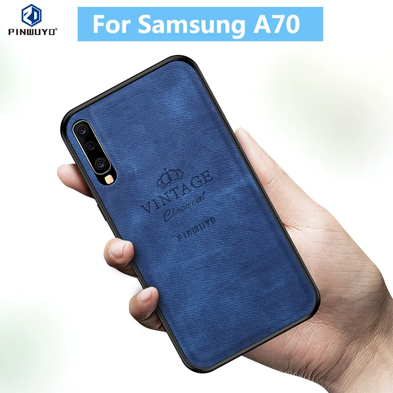 

Fors Samsung A70 Original PINWUYO VINTAGE PU Leather Protective Phone Case for Samsung Galaxy A70 Back Shell Cover Cases