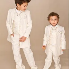 Костюм на заказ костюм из 4 предметов цвета слоновой кости для мальчиков свадебные костюмы для мальчиков смокинг для мальчиков(пиджак+ брюки+ жилет+ галстук), костюм с платьем для мальчиков джентльменский пиджак на заказ