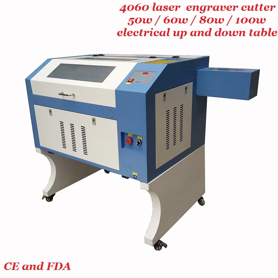 

50w 60w 80w 100w laser engraver cutter 4060 M2 electrical up and down table for wood leather acrylic free shipping by sea