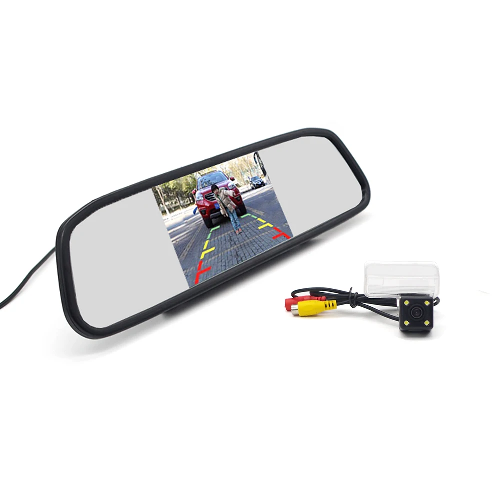 

4.3" Car Mirror Monitor + 4LEDs Rear View Camera for Corolla Vios Peugeot 206 207 307 407 LEVIN Yaris L Verso Camry Highlander