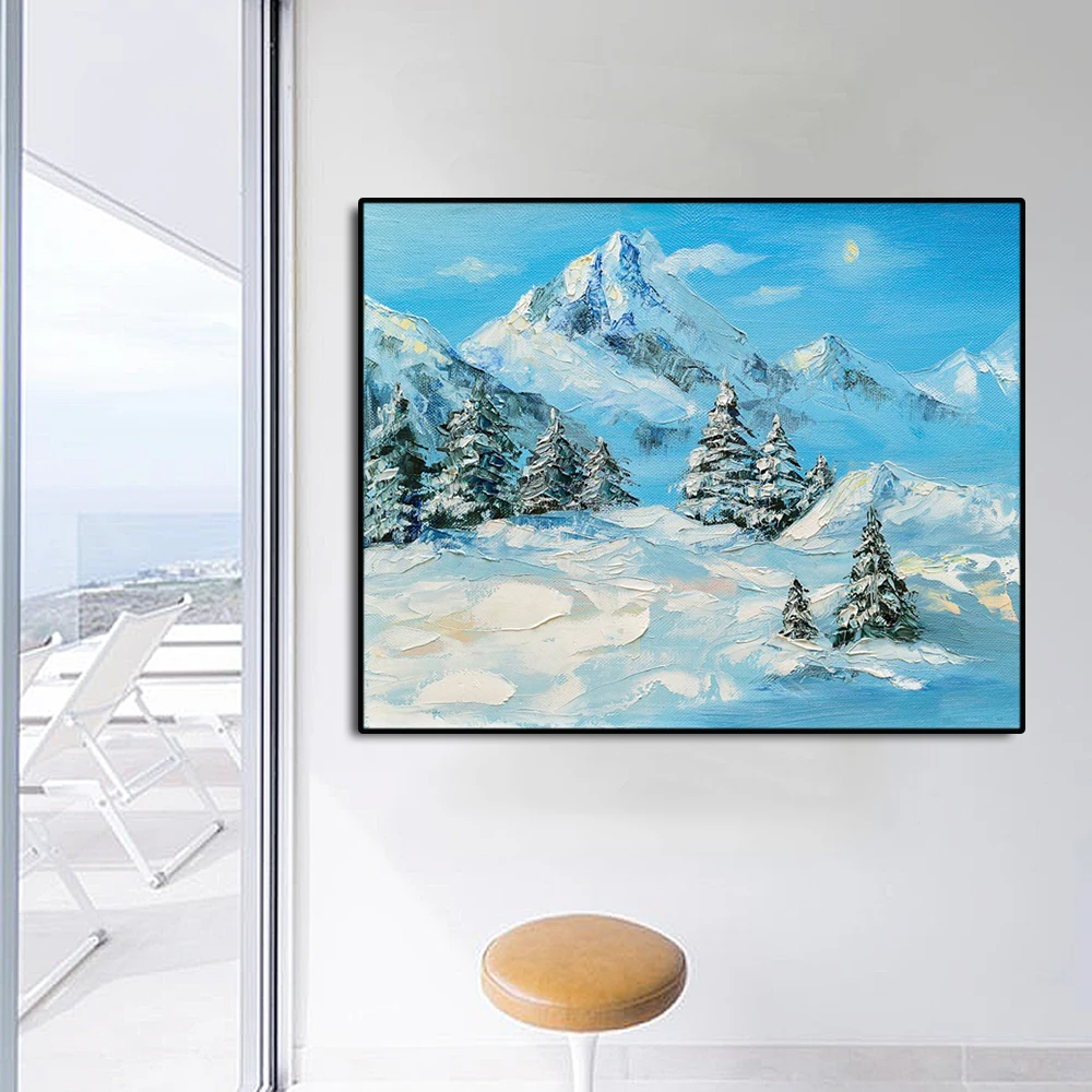 

Winter Scenery Famous Oil Painting Wall Art Poster Print Canvas Painting Calligraphy Decor Picture for Living Room Home Decor