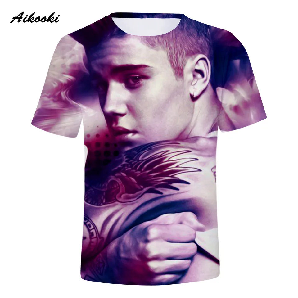 Aikooki Music Star Justin Bieber 3D T-shirt Men/Women Tshirt 3D Print Idol Tees Tops Boys/Girls T shirt Cool Shirts Top Clothes