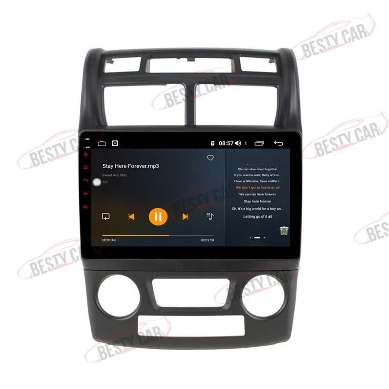 Top 9" Android 8.1 Car Multimedia Player Stereo for KIA Sportage 2007-2016 Automatic GPS Navigation Head Unit DSP 2.5D+IPS 4GB RAM 4