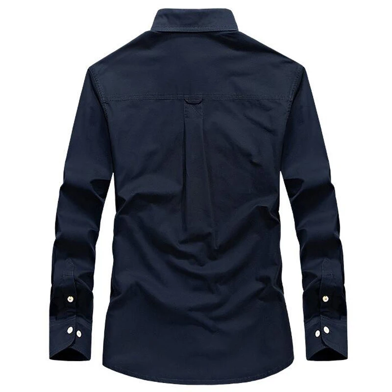 Мужские рубашки с длинным рукавом camisa social military из 100% хлопка брендовые