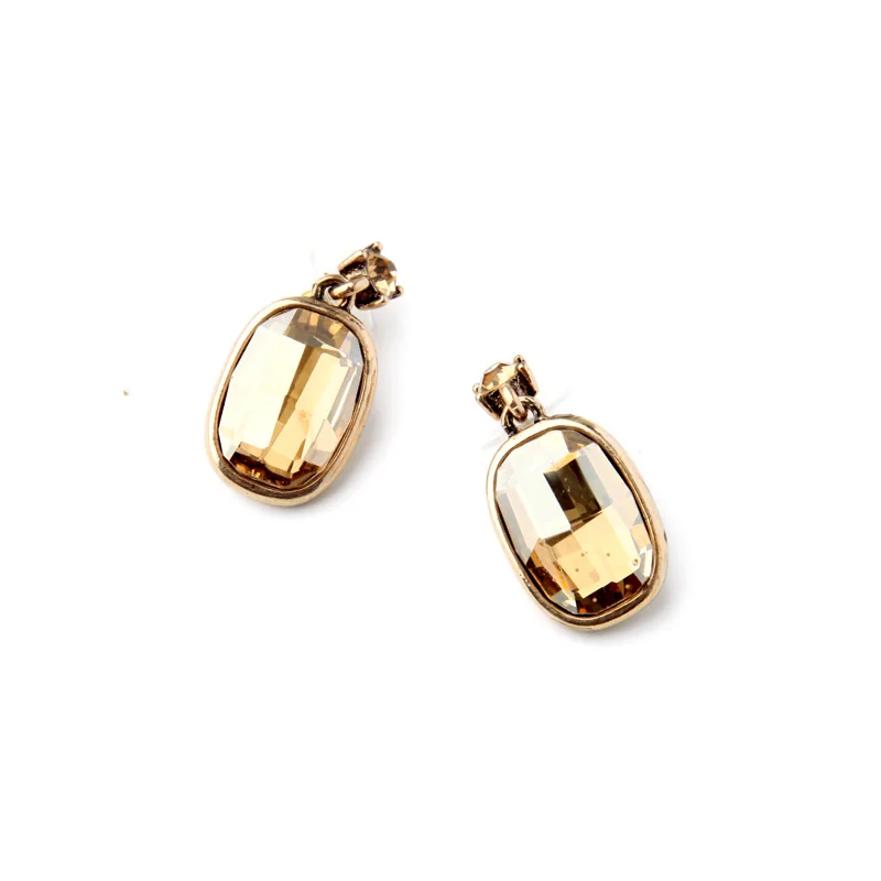 Sparkling Evening Party Costume Jewelry New Arrvial Geometric Champagne Drop Earrings Factory Wholesale