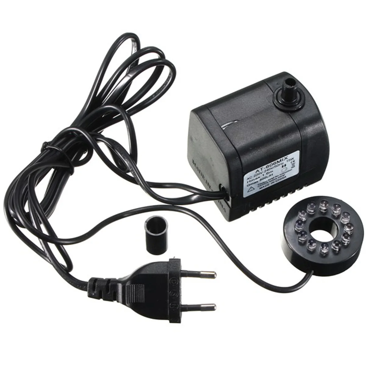 15W 12 LED Light Submersible 800L/H Water Pump Aquariums Fish Pond Fountain Sump Waterfall US/EU/UK Plug