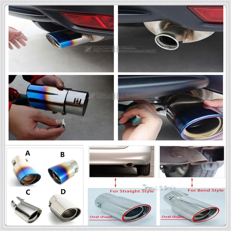 

Stainless Car Exhaust Muffler Tip pipe cover Tail For Mercedes Benz W211 W203 W204 W210 W124 AMG W202 CLA W212 W220 CLK63 R F700