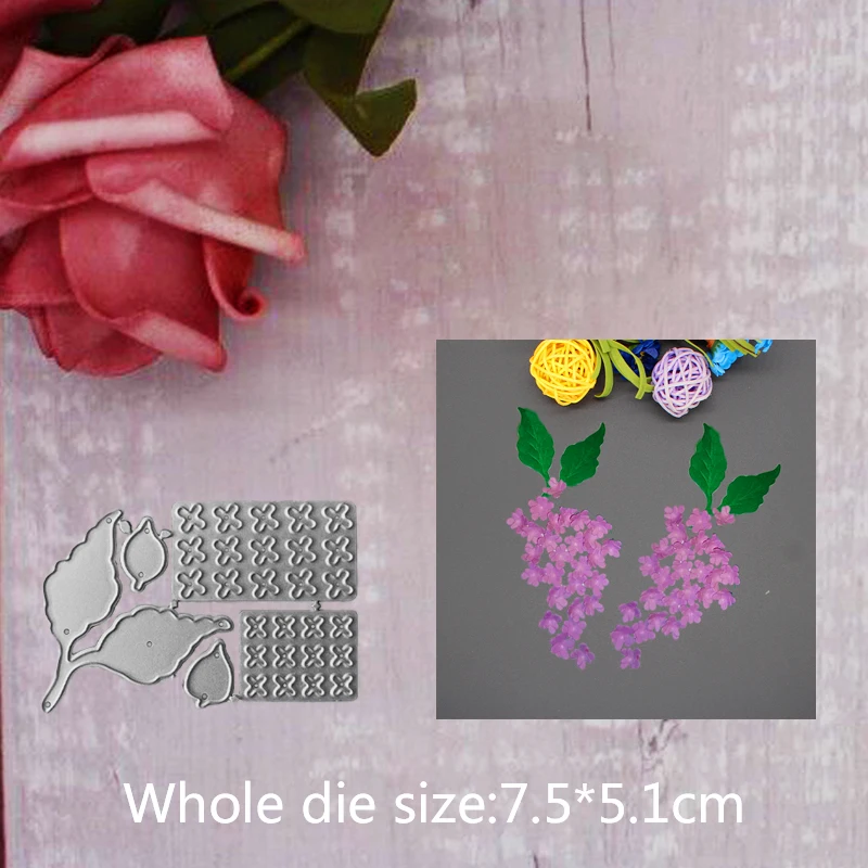 

7.5*5.1cm Lilac flower new Metal Steel Cutting Dies for DIY Embossing Scrapbook Paper Craft Cards stencil stamps Dies