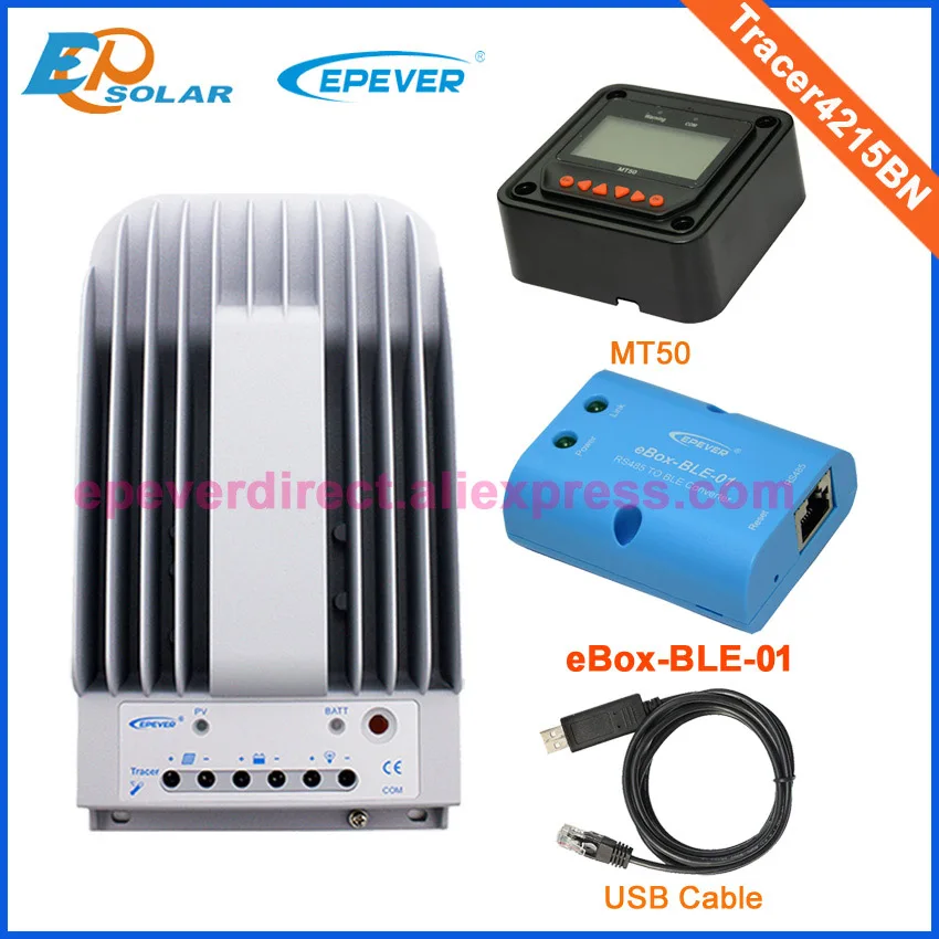 

High Efficiency MPPT solar panel controller 40amp 40A Tracer4215BN with USB cable BLE box and MT50
