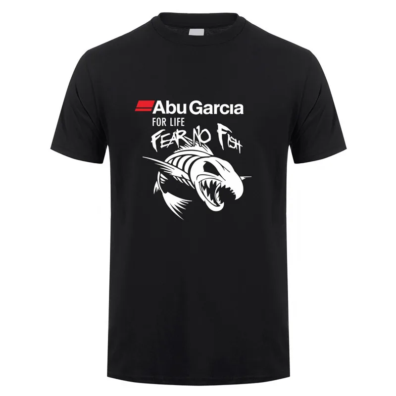 Abu Garcia Fear No Fish футболка мужская с коротким рукавом Хлопок Abu Garcia For Life футболка мужские футболки DS-052 - Цвет: Black