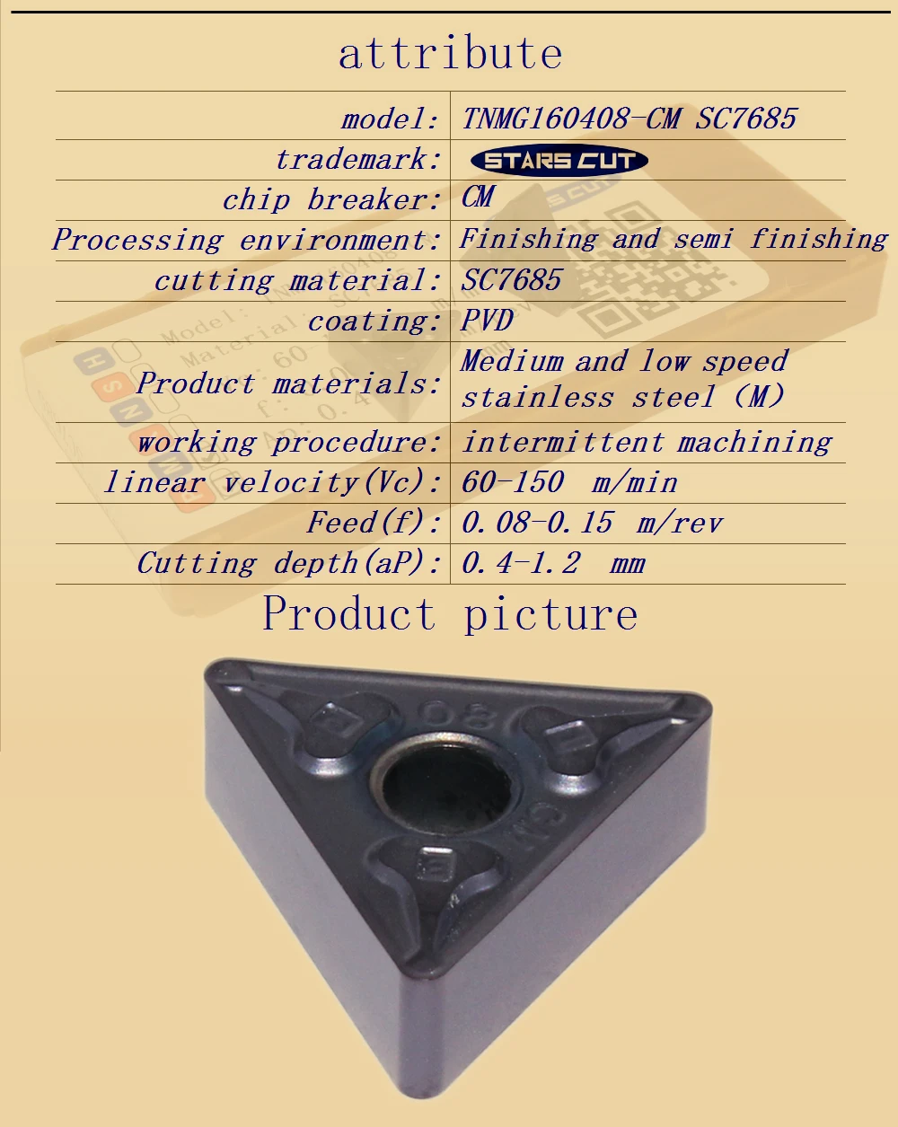 TNMG160408-CM SC7685